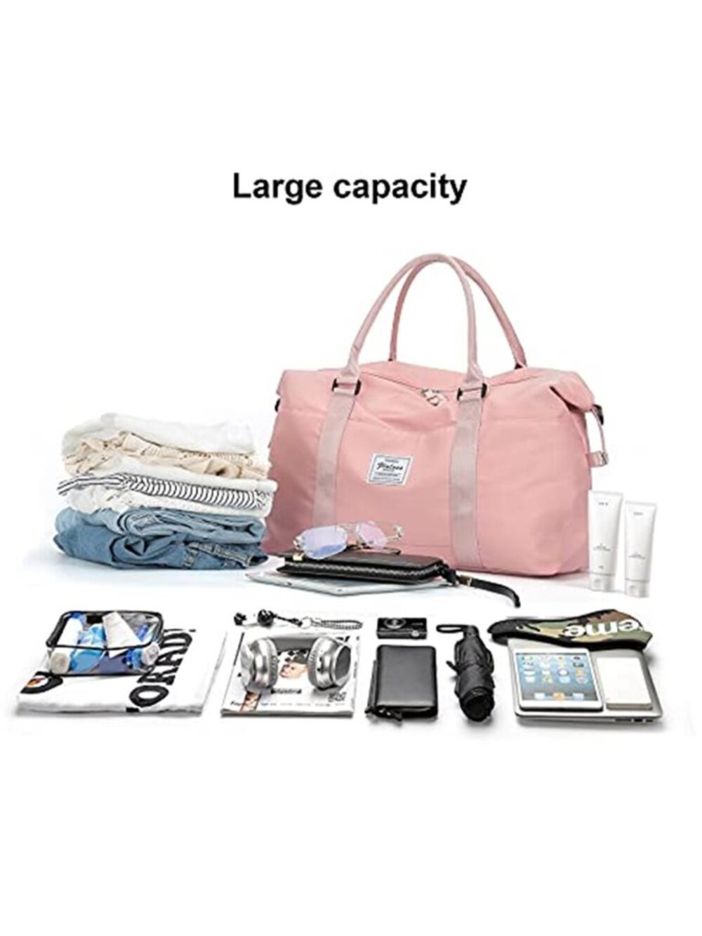 Travel Weekender Bag for Women Carry-On Overnight Duffle Large Weekend Tote - Picture 3 of 7